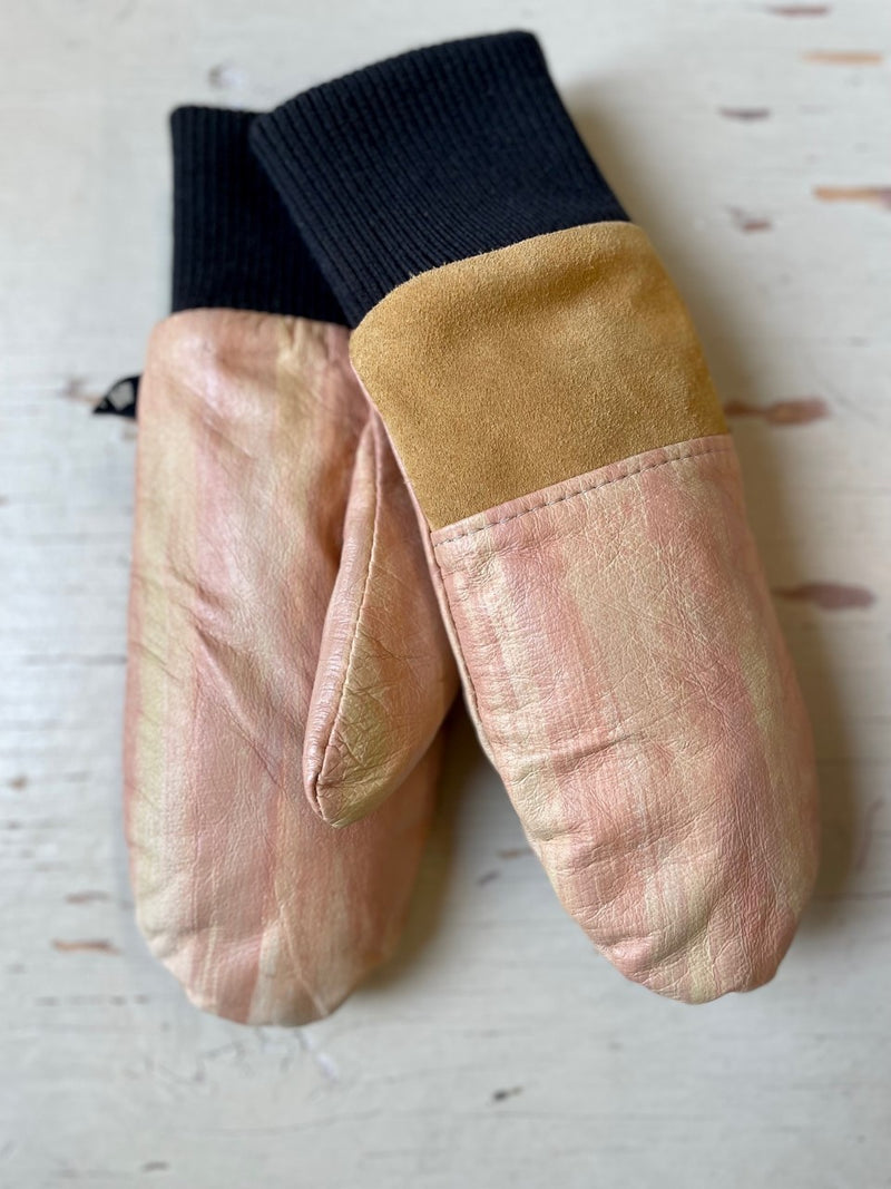Mitaines Lhasa Pastel / cuir et suède recyclés - KAZAK